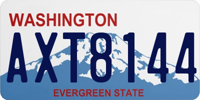 WA license plate AXT8144