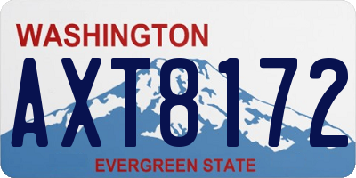 WA license plate AXT8172