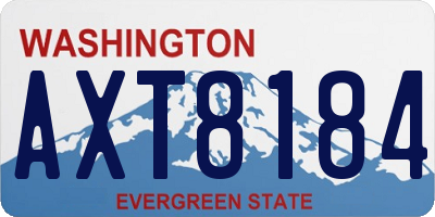 WA license plate AXT8184