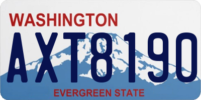 WA license plate AXT8190