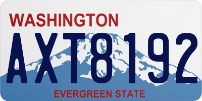 WA license plate AXT8192