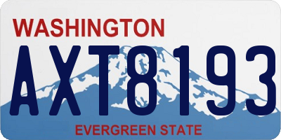 WA license plate AXT8193