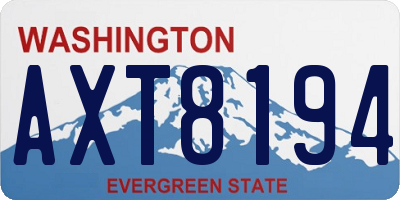 WA license plate AXT8194