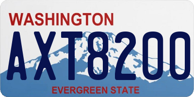 WA license plate AXT8200