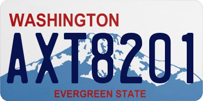 WA license plate AXT8201