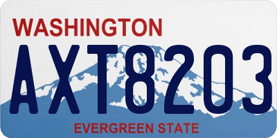 WA license plate AXT8203