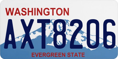 WA license plate AXT8206