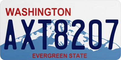 WA license plate AXT8207