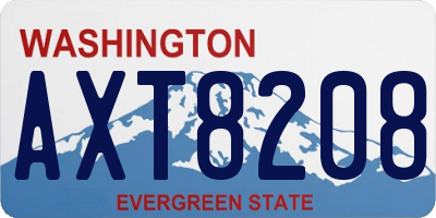 WA license plate AXT8208