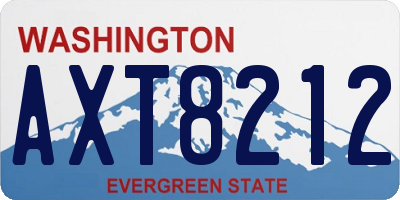 WA license plate AXT8212