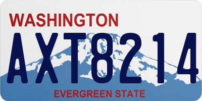 WA license plate AXT8214