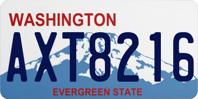 WA license plate AXT8216