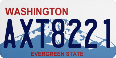 WA license plate AXT8221