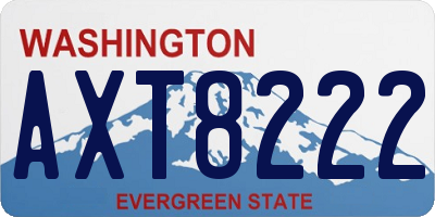 WA license plate AXT8222