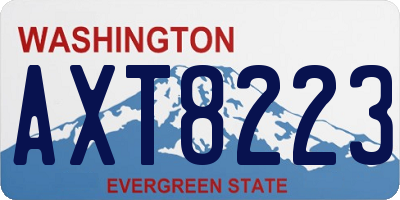WA license plate AXT8223