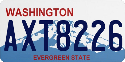 WA license plate AXT8226