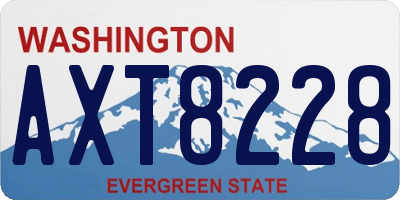 WA license plate AXT8228