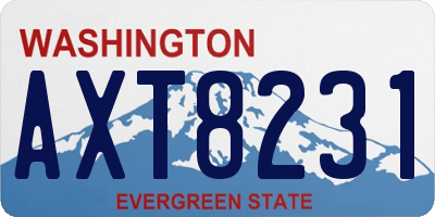 WA license plate AXT8231