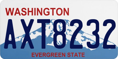 WA license plate AXT8232