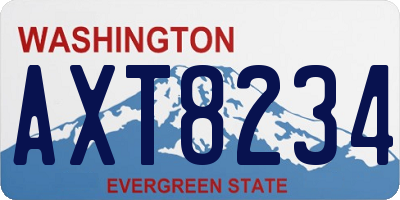 WA license plate AXT8234