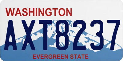WA license plate AXT8237