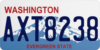 WA license plate AXT8238