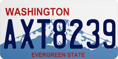 WA license plate AXT8239