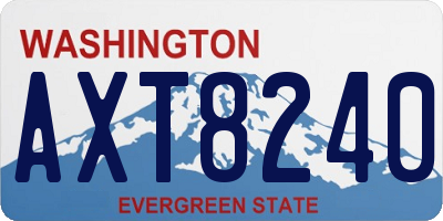 WA license plate AXT8240