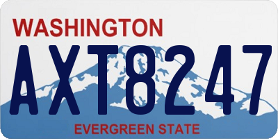 WA license plate AXT8247