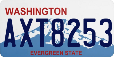 WA license plate AXT8253