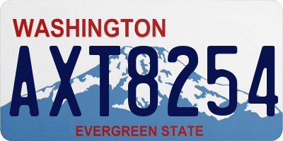 WA license plate AXT8254