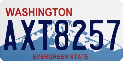 WA license plate AXT8257