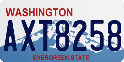 WA license plate AXT8258