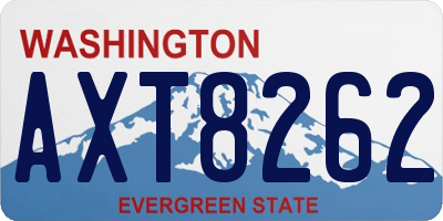 WA license plate AXT8262
