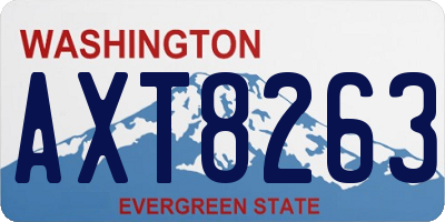 WA license plate AXT8263