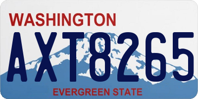 WA license plate AXT8265