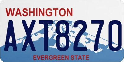WA license plate AXT8270