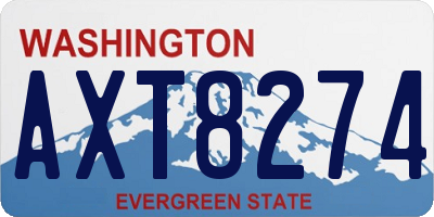 WA license plate AXT8274