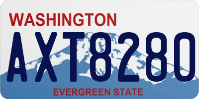 WA license plate AXT8280