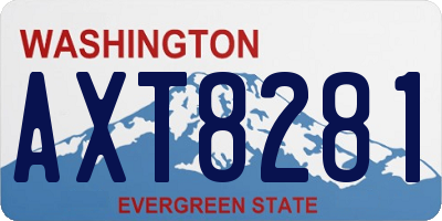 WA license plate AXT8281