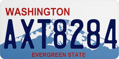 WA license plate AXT8284