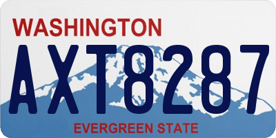 WA license plate AXT8287