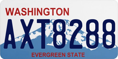 WA license plate AXT8288