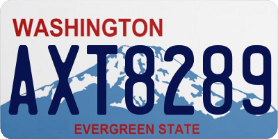 WA license plate AXT8289