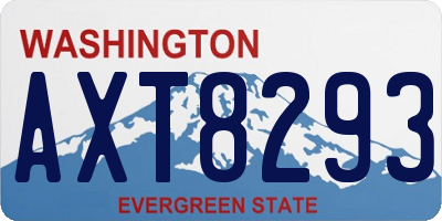 WA license plate AXT8293