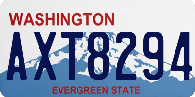 WA license plate AXT8294