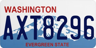 WA license plate AXT8296