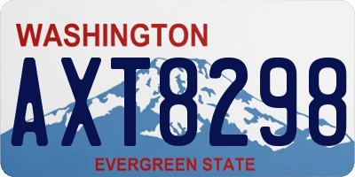 WA license plate AXT8298