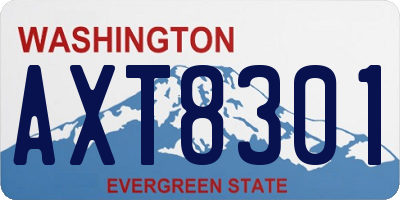 WA license plate AXT8301
