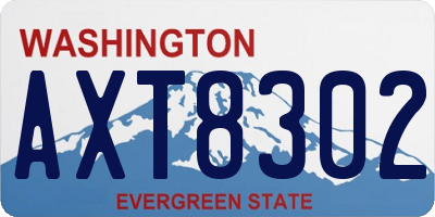 WA license plate AXT8302